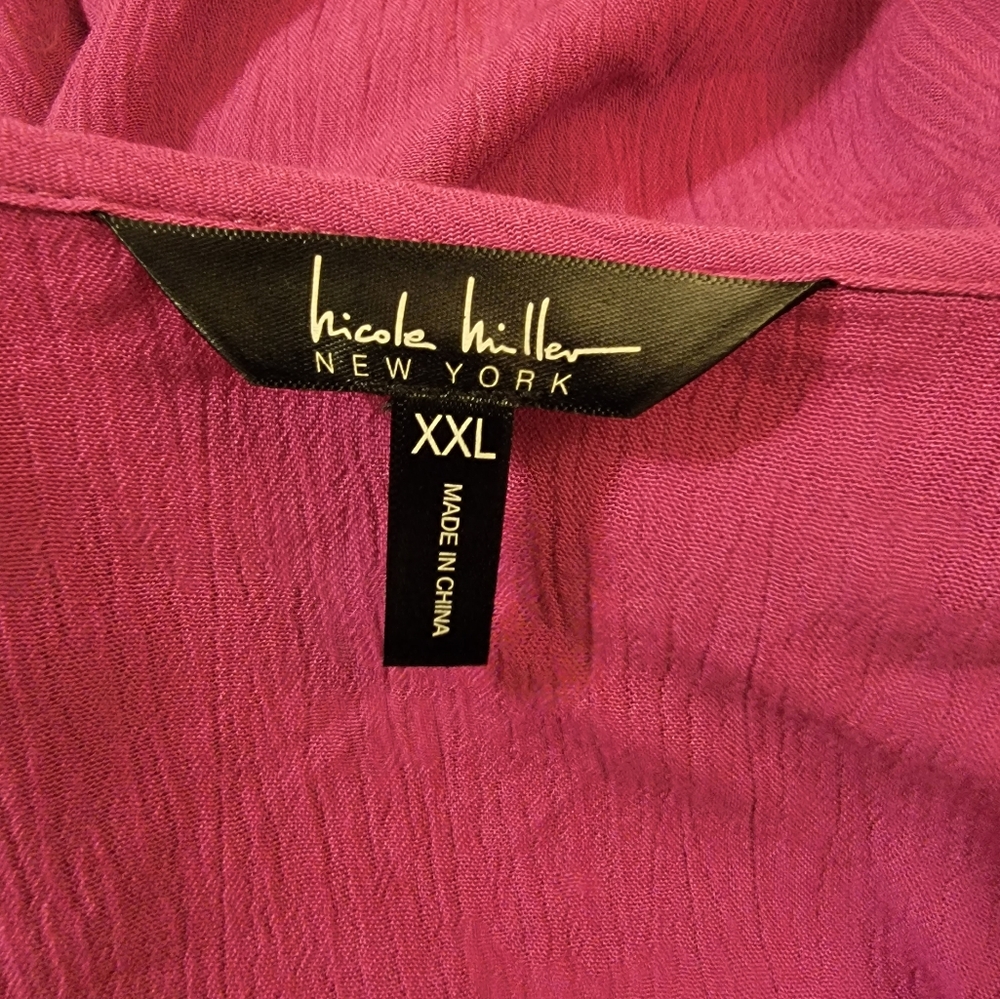 Pink Nicole Miller blouse Size XXL